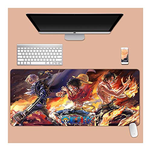 Mauspad One Piece XXL Gaming Mauspad, 900x400mm Anime Mousepad, Höchstmaß an Präzision, extra stark vernähter Rand, gummierte Unterseite, Desktop Computer, C von ITBT