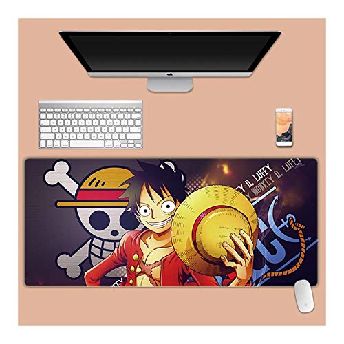 Mauspad One Piece XXL Gaming Mauspad, 900x400mm Anime Mousepad, Höchstmaß an Präzision, extra stark vernähter Rand, gummierte Unterseite, Desktop Computer, O von ITBT