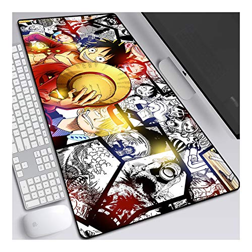 Mauspad Onepiece XXL Gaming Mauspad, 900x400mm Anime Mousepad, Höchstmaß an Präzision, extra stark vernähter Rand, gummierte Unterseite, Desktop Computer, F von ITBT