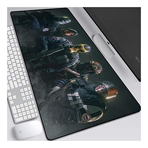 Mauspad Rainbow Six 800x300mm Anime Mouse Pad,Extended XXL Large Professional Gaming Mouse Matte mit 3mm Dicker Gummibasis, für Computer PC, K. von ITBT