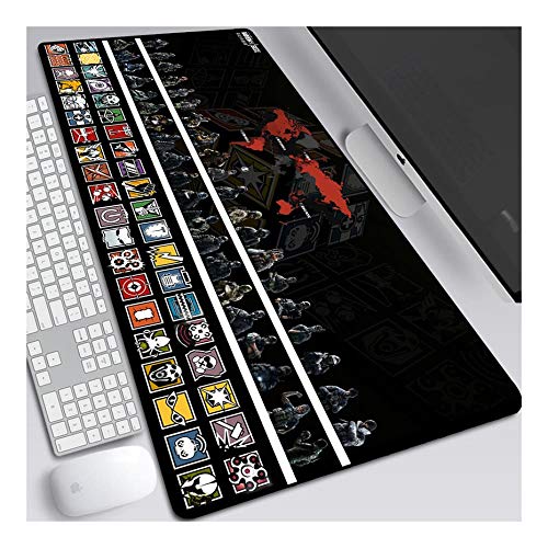 Mauspad Rainbow Six 800x300mm Anime Mouse Pad,Extended XXL Large Professional Gaming Mouse Matte mit 3mm Dicker Gummibasis, für Computer PC, R. von ITBT