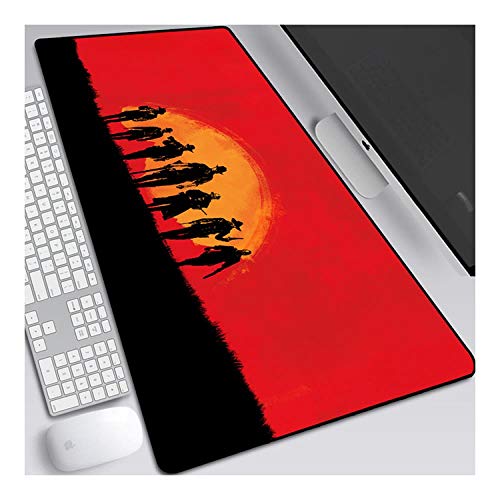 Mauspad Red Dead Anime Mauspad Gemütlich Mousepad 900x400mm Mikrofaser Verbessert Geschwindigkeit und Präzision, rutschfest Gummierte Unterseite Waschbar Verschleißfest,Für Desktop PC, F von ITBT