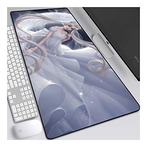 Mauspad Sailor Moon XXL Gaming Mauspad, 900x400mm Anime Mousepad, Höchstmaß an Präzision, extra stark vernähter Rand, gummierte Unterseite, Desktop Computer,B von ITBT