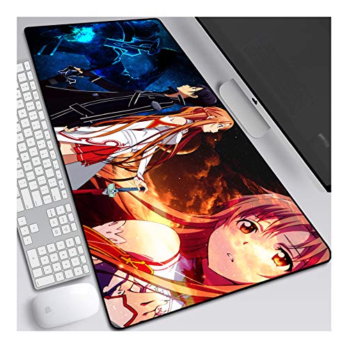 Mauspad Sword Art Online XXL Gaming Mauspad, 900x400mm Anime Mousepad, Höchstmaß an Präzision, extra stark vernähter Rand, gummierte Unterseite, Desktop Computer, A von ITBT