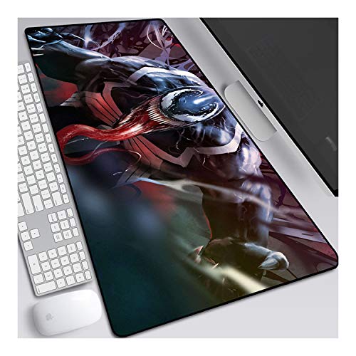 Mauspad Venom Anime Mauspad Gemütlich Mousepad 900x400mm Mikrofaser Verbessert Geschwindigkeit und Präzision, rutschfest Gummierte Unterseite Waschbar Verschleißfest,Für Desktop PC, E von ITBT