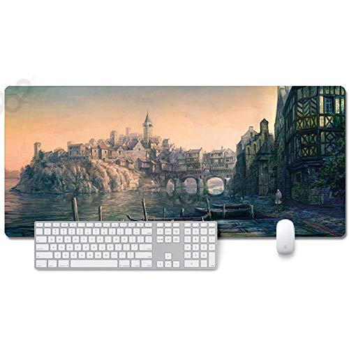 Mauspad Witcher 3 Anime Mauspad Gemütlich Mousepad 900x400mm Mikrofaser Verbessert Geschwindigkeit und Präzision, rutschfest Gummierte Unterseite Waschbar Verschleißfest,Für Desktop PC, T von ITBT