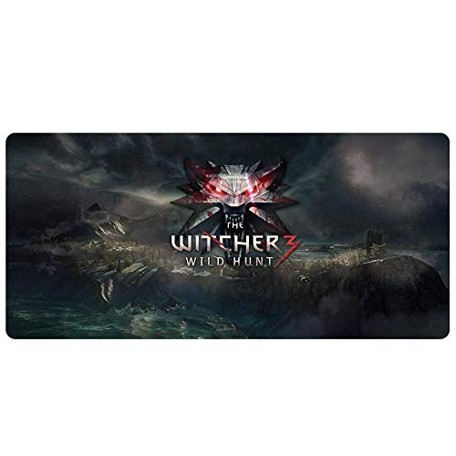 Mauspad Witcher 3 XXL Gaming Mauspad, 900x400mm Anime Mousepad, Höchstmaß an Präzision, extra stark vernähter Rand, gummierte Unterseite, Desktop Computer, H von ITBT