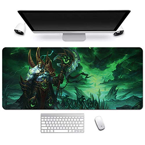 Mauspad World of Warcraft Anime Mauspad Gemütlich Mousepad 900x400mm Mikrofaser Verbessert Geschwindigkeit und Präzision, rutschfest Gummierte Unterseite Waschbar Verschleißfest,Für Desktop PC, U von ITBT