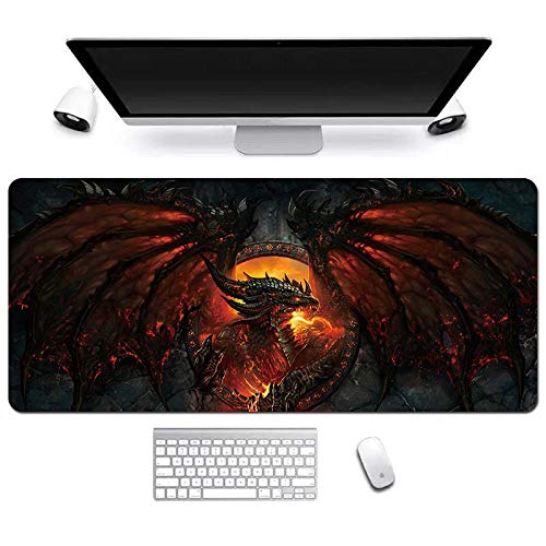 Mauspad World of Warcraft XXL Gaming Mauspad, 900x400mm Anime Mousepad, Höchstmaß an Präzision, extra stark vernähter Rand, gummierte Unterseite, Desktop Computer, E von ITBT