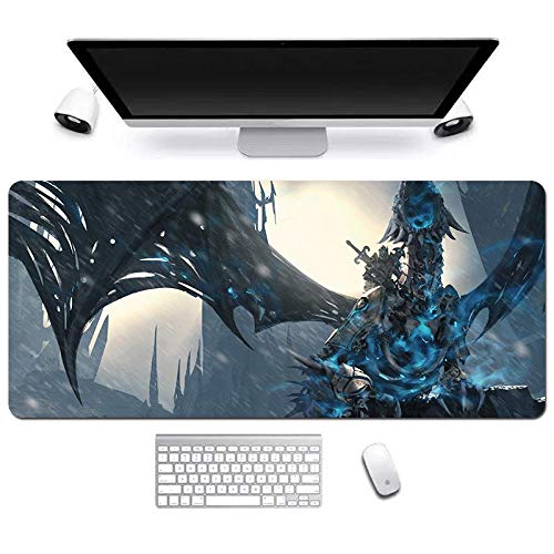 Mauspad World of Warcraft XXL Gaming Mauspad, 900x400mm Anime Mousepad, Höchstmaß an Präzision, extra stark vernähter Rand, gummierte Unterseite, Desktop Computer, L von ITBT