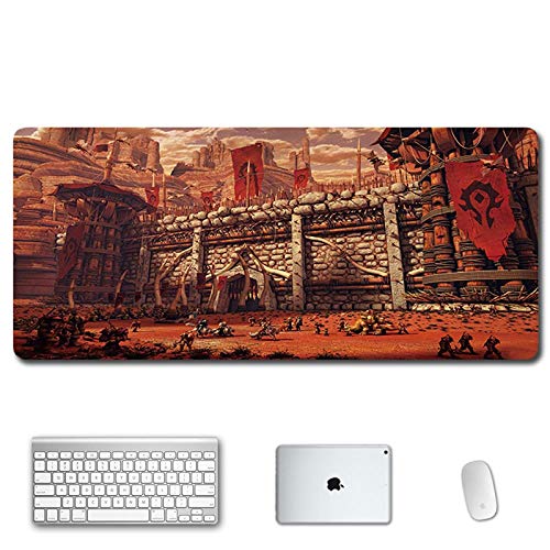 Mauspad World of Warcraft XXL Gaming Mauspad, 900x400mm Anime Mousepad, Höchstmaß an Präzision, extra stark vernähter Rand, gummierte Unterseite, Desktop Computer, U von ITBT