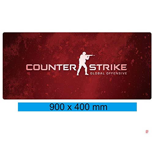 Mauspad csgo XXL Gaming Mauspad, 900x400mm Anime Mousepad, Höchstmaß an Präzision, extra stark vernähter Rand, gummierte Unterseite, Desktop Computer, C von ITBT