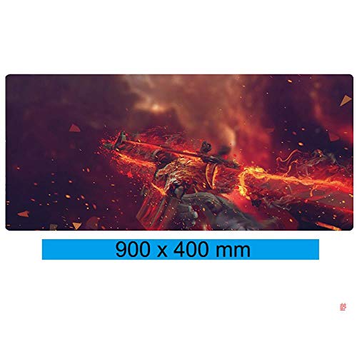 Mauspad csgo XXL Gaming Mauspad, 900x400mm Anime Mousepad, Höchstmaß an Präzision, extra stark vernähter Rand, gummierte Unterseite, Desktop Computer, K von ITBT