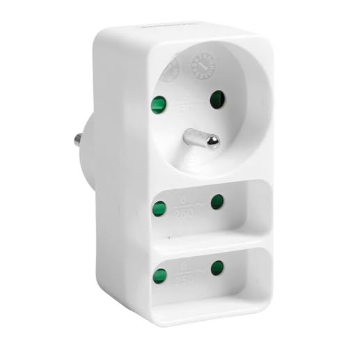 ITENSE - Steckdosenleiste, Mehrfachsteckdose – Triplite-Stecker – 3 Steckdosen – 1 x 16 A + 2 x 6 A – Steckdosenleiste zur Wandmontage – Farbe: Weiß – Kindersicherung – Material: PVC – Spannung: 230 V ITENSE - Steckdosenleiste, Mehrfachsteckdose – Triplite-Stecker – 3 Steckdosen – 1 x 16 A + 2 x 6 A – Steckdosenleiste zur Wandmontage – Farbe: Weiß – Kindersicherung – Material: PVC – Spannung: 230 V von ITENSE