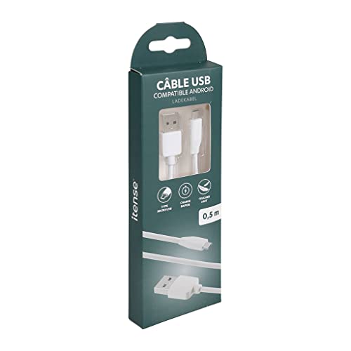 ITENSE - Micro-USB-Schnellladekabel – kompatibel mit Android – Länge: 0,5 m – Typ Micro-USB – sehr robust – Ausgangsstrom: DC 5 V/2400 mAh – verstärkte Endkappen für eine bessere Haltbarkeit ITENSE - Micro-USB-Schnellladekabel – kompatibel mit Android – Länge: 0,5 m – Typ Micro-USB – sehr robust – Ausgangsstrom: DC 5 V/2400 mAh – verstärkte Endkappen für eine bessere Haltbarkeit von ITENSE