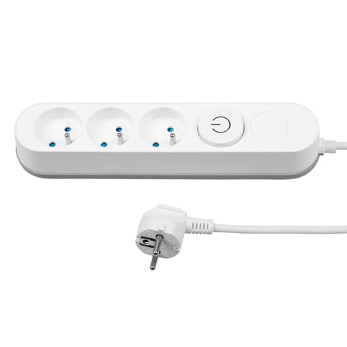 ITENSE - Steckdosenleiste, 3-Fach Steckdosenleiste - 3-Fach Steckdosenleiste - 16 A - mit Fußschalter - Kabel HO5VV-F 3G1 mm² - Farbe: Weiß - Kabellänge: 1 m - Spannung: 230 V - Leistung max: 3680 W ITENSE - Steckdosenleiste, 3-Fach Steckdosenleiste - 3-Fach Steckdosenleiste - 16 A - mit Fußschalter - Kabel HO5VV-F 3G1 mm² - Farbe: Weiß - Kabellänge: 1 m - Spannung: 230 V - Leistung max: 3680 W von ITENSE
