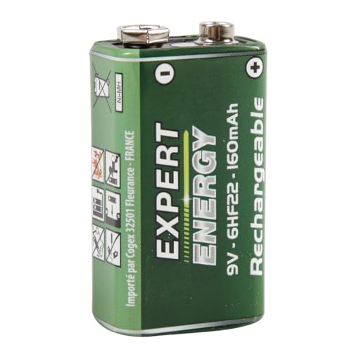 ITENSE - Wiederaufladbarer Akku, 9 V – wiederaufladbarer Akku LR22 – 1 Batterie – 9 V – 160 mAh – langlebig – spart Geld – recycelbar – ideal für den täglichen Gebrauch von ITENSE