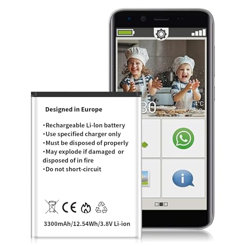 [3300mAh] Akku für Emporia Smart 4, Smart 3 Mini, Smart.4, Smart.3 Mini, S4 Smartphone, 2025 New Upgraded SUPEREASY SE, SUPEREASY Smartphone AK-S3M-BC Ersatzakku von ITMBET