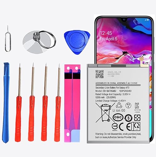 5200mAh Akku für Samsung Galaxy A70 (A705F) mit Hoher Kapazität, Ersatzakku für Samsung Galaxy A70 EB-BA705ABU EB-BA705ABE A705U A705U1 A705W mit Professionellem Reparatur Toolkit von ITMBET