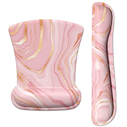 ITNRSIIET Mauspad Handgelenkstütze, Tastatur-Handgelenkauflage, Tastaturpolster, Handgelenkauflagen für Tastatur und Maus, rutschfester Memory-Schaum, einfaches Tippen, Pink Gold Marble ITNRSIIET Mauspad Handgelenkstütze, Tastatur-Handgelenkauflage, Tastaturpolster, Handgelenkauflagen für Tastatur und Maus, rutschfester Memory-Schaum, einfaches Tippen, Pink Gold Marble von ITNRSIIET