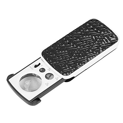 Handlupe Schiebelupe Mini Lupe mit 30x 60x 90x Vergrößerung Lesehilfe Schwarz Taschenlupe mit Licht Sehhilfe Leselupe für Briefmarken Reparatur Inspektion Magnifier Vergrößerungsglas mit Beleuchtung von ITODA