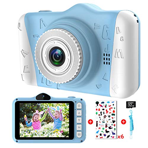 Kinderkamera - Digitalkamera Kinder mit 3,5-Zoll-Großbildschirm 1080P HD 12MP Eingebaute 32GB SD-Karte USB Wiederaufladbare Selfie Kamera für 3 - 10 Jahre Alter Mädchen Geburtstag Spielzeug von ITSHINY