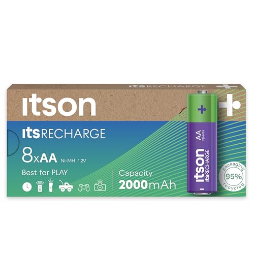 ITSON, Akkus AA, 8 Stück, Kapazität mit min. 2000 mAh, Verpackung 95% recycelt, Made in Japan, am besten für Fernbedienungen, Taschenlampen, Uhren ITSON, Akkus AA, 8 Stück, Kapazität mit min. 2000 mAh, Verpackung 95% recycelt, Made in Japan, am besten für Fernbedienungen, Taschenlampen, Uhren von ITSON