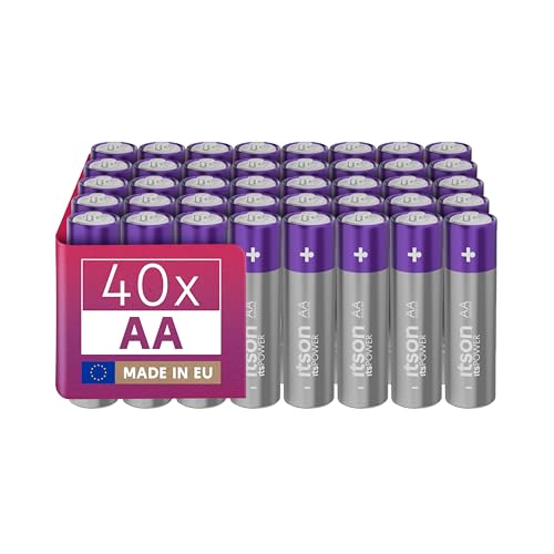 ITSON, Batterien AA, 40 Stück, 1.5V, Alkaline Batterien, für Uhren, Taschenlampen, Fernbedienungen, umweltfreundliche Verpackung 95% recycelt ITSON, Batterien AA, 40 Stück, 1.5V, Alkaline Batterien, für Uhren, Taschenlampen, Fernbedienungen, umweltfreundliche Verpackung 95% recycelt von ITSON