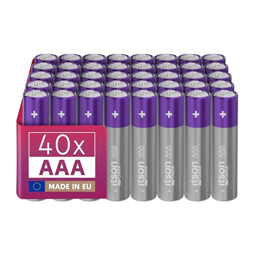 ITSON, Batterien AAA, 40 Stück, 1.5V, Alkaline Batterien, für Uhren, Taschenlampen, Fernbedienungen, umweltfreundliche Verpackung 95% recycelt ITSON, Batterien AAA, 40 Stück, 1.5V, Alkaline Batterien, für Uhren, Taschenlampen, Fernbedienungen, umweltfreundliche Verpackung 95% recycelt von ITSON