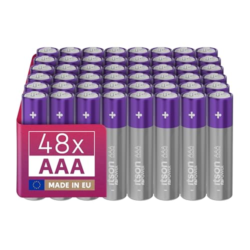 ITSON, Batterien AAA, 48 Stück, 1.5V, Alkaline Batterien, für Uhren, Taschenlampen, Fernbedienungen, umweltfreundliche Verpackung 95% recycelt ITSON, Batterien AAA, 48 Stück, 1.5V, Alkaline Batterien, für Uhren, Taschenlampen, Fernbedienungen, umweltfreundliche Verpackung 95% recycelt von ITSON