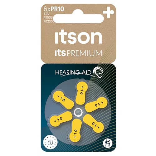 ITSON, PR230 Zink-Luft-Batterien, Packung mit 6, für Über-Ohr und Im-Ohr-Hörgeräte, PR230(10) IT/6RM von ITSON