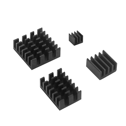 Aluminium Kühlkörper Set 4 Stück schwarz für Raspberry Pi 4 selbstklebend leise passive Kühlung von ITSTUFF