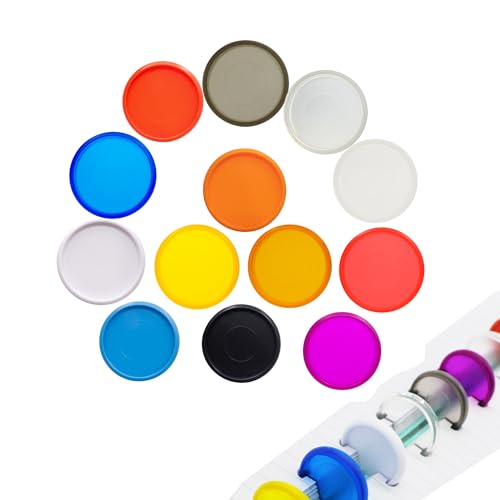 ITSYHPRO 33 Stück DIY Discbound Notizbuch-Planer-Zubehör, Discs in 5 Größen, passend für Tul, Levenger, Bogen, Happy Planner, Talia (solide und klar gemischt, 24 mm) von ITSYHPRO