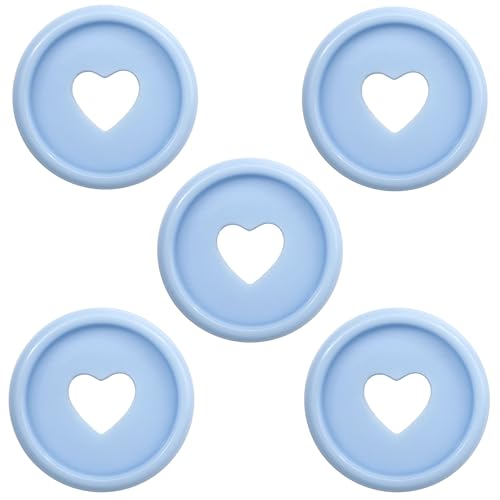 ITSYHPRO 33 Stück Discbound Discs 2,5 cm Binderinge Herz Erweiterungsscheiben (33 Stück hellblau, 24 mm) von ITSYHPRO