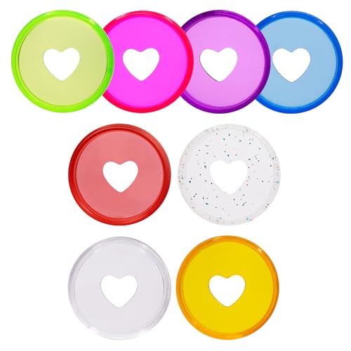 ITSYHPRO 33 x Erweiterungsringe, 2,8 cm, Kunststoff, Discbound Discbound Discbound Notizbuch, Zubehör (transparent, gemischtes Herz, 28 mm, 33 Stück) von ITSYHPRO