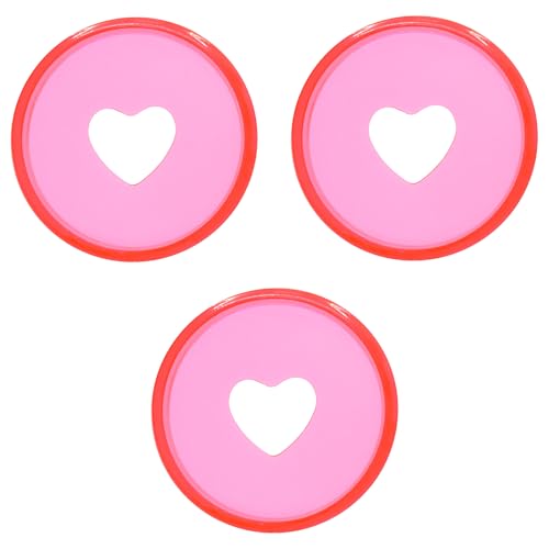 ITSYHPRO 33 x Erweiterungsringe, 2,8 cm, Kunststoff, Discbound Discbound Discbound Notizbuch, Zubehör (transparentes rosa Herz, 28 mm, 33 Stück) von ITSYHPRO