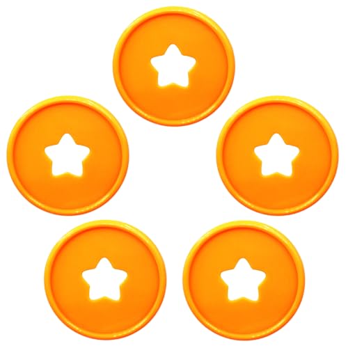 ITSYHPRO Planer-Discs für Discbound Notizbuchsystem, Stern, Kunststoff, Erweiterungsscheibe, Bindungszubehör (orangefarbener Stern, 35 mm), 33 Stück von ITSYHPRO