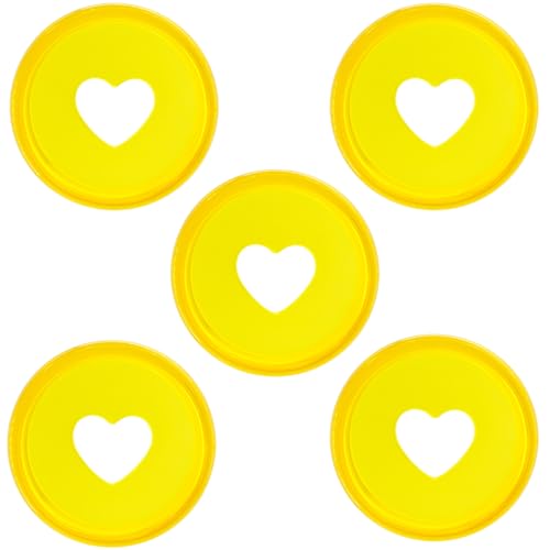 ITSYHPRO Planer-Discs für Notizbücher, 2,5 cm, Binderinge, Herz-Erweiterungsscheiben, Bindescheiben, 33 Stück, transparent, gelb, 24 mm, 33 Stück von ITSYHPRO
