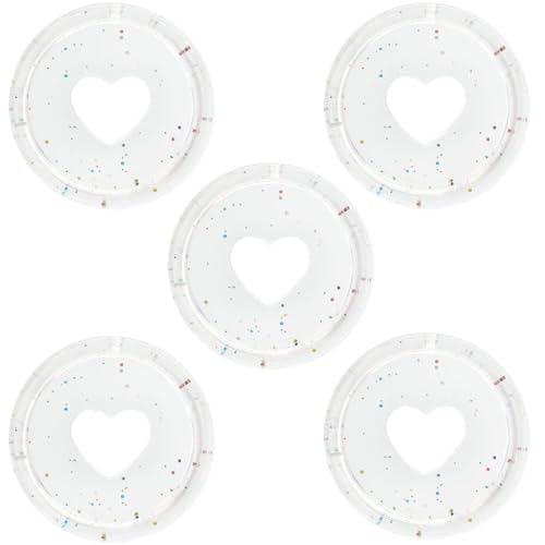 ITSYHPRO Planer-Discs für Notizbücher, 2,5 cm, Binderinge, Herz-Erweiterungsscheiben, Bindescheiben, 33 Stück, transparent, goldfarben, 24 mm, 33 Stück von ITSYHPRO
