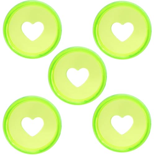 ITSYHPRO Planer-Discs für Notizbücher, 2,5 cm, Binderinge, Herz-Erweiterungsscheiben, Bindescheiben, 33 Stück, transparent, grün, 24 mm, 33 Stück von ITSYHPRO