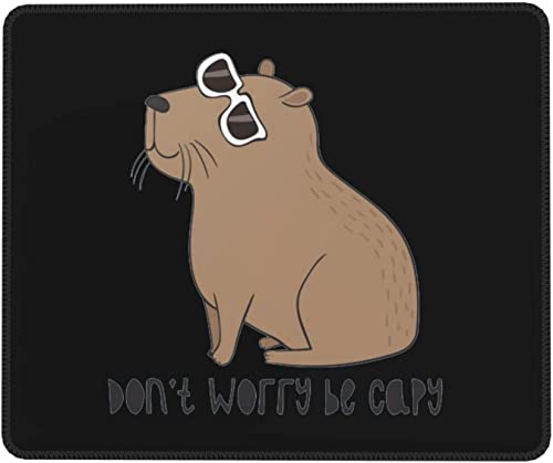 IUBBKI Don't Worry Cute Capybara Mauspads, wasserdicht, rutschfest, quadratisch, für Büro-Laptops, 8,3 x 10,3 Zoll von IUBBKI
