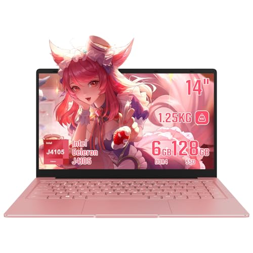 Ultradünner Laptop 14 Zoll | Celeron J4105 Prozessor | 6 GB DDR4 RAM | Windows 11 Pro | Italienisches Layout Keyboard Protector Included | Ideal für Studio und Arbeit (6+128GB) von IUGNG