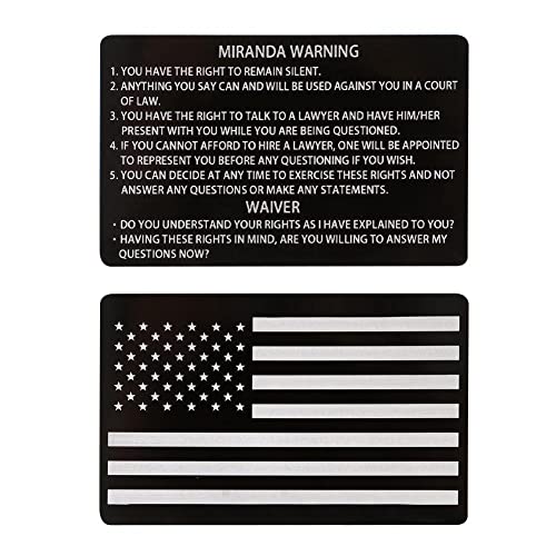 Maschine graviert Miranda Warnung Karte Mit Flagge Miranda Karte Dekoration Umschlag Nachricht Metall, Geschenk Metall Schwarz Polizei Karte von IUYQY