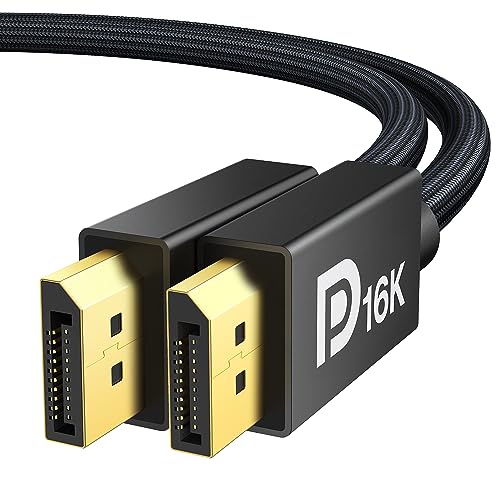 IVANKY 16K DisplayPort Kabel 2.1 1M, 4K@240Hz/165Hz/144Hz, 16K@60Hz, 8K@120Hz, 2K@240Hz, DP Kabel 2.1 Kompatibel mit HDR10, FreeSync, G-Sync, 80Gbps DSC1.2, für Gaming Monitor Grafikkarte von IVANKY