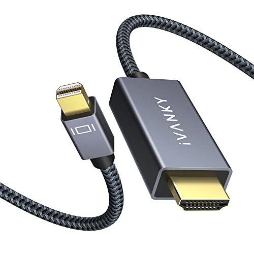 IVANKY Mini DisplayPort auf HDMI Kabel, 1080P Nylon Mini DisplayPort auf HDMI Kabel, geeignet für MacBook Air/Pro, Surface Pro, Monitor, Projektor und weiter - 3M von IVANKY