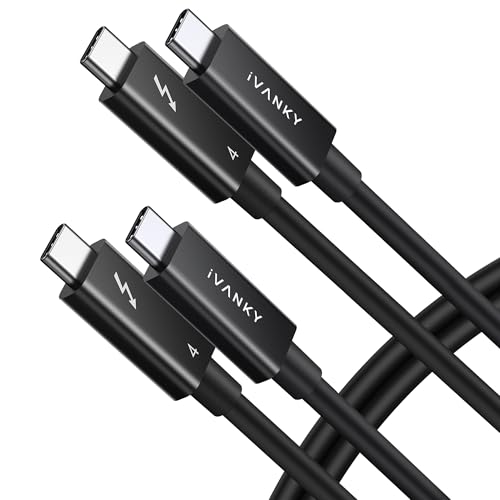 IVANKY Thunderbolt 4 Kabel, [0.7M+1.5M] affichage 8K, transfert de données 40 Gbit/s und charge USB-C auf USB-C 240W, Datentransfer für iPhone16/15, MacBook, iPad Pro, concentrateur von IVANKY
