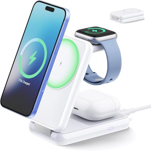 iVANKY für iPhone 16/15/14/13/12 Pro Max 3 in 1 Faltbare Wireless Ladestation Charger für Magsafe Magnetladegerät, Induktive Kabellose Ladegerät Schnellladung für iPhone/Apple iWatch Ultra/AirPods iVANKY für iPhone 16/15/14/13/12 Pro Max 3 in 1 Faltbare Wireless Ladestation Charger für Magsafe Magnetladegerät, Induktive Kabellose Ladegerät Schnellladung für iPhone/Apple iWatch Ultra/AirPods von IVANKY