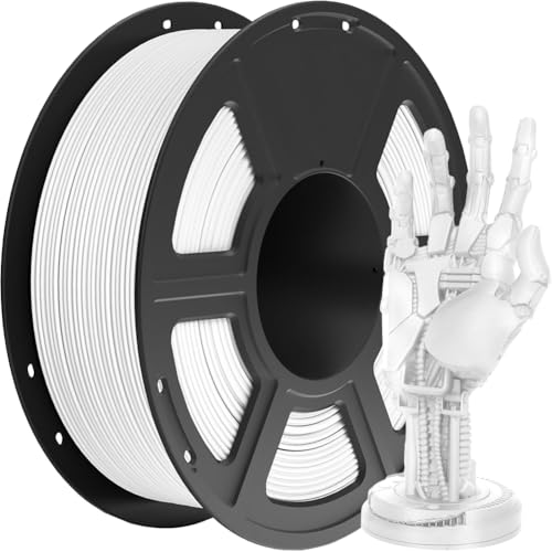 3D Drucker Filament 1,75mm PETG - Filament-3D-Druckmaterialien, Maßgenauigkeit +/-0,02mm, Kompatibel mit FDM-Drucker, 1KG(2,2lbs)/Spool (Weiß) von IVEOPPE
