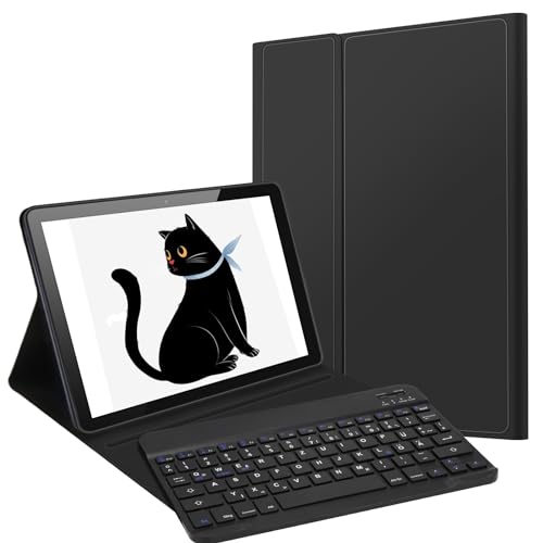 IVEOPPE Fire HD 10 Plus Tablet Hülle mit Tastatur - für Frie HD 10/Fire HD 10 Plus Tablet (11th Generation, 2021) 25,6 cm (10,1 Zoll), Wireless Bluetooth Tastatur QWERTZ Deutsch von IVEOPPE