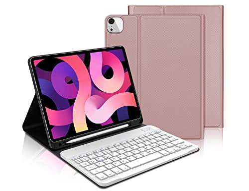 IVEOPPE Tastatur iPad Air 5. Generation, iPad Air 5 Hülle mit Tastatur 10.9" 2022, Magnetisch Abnehmbarer QWERTZ Bluetooth Tastatur für iPad Pro 11, iPad Air 5/4, Rosagold von IVEOPPE